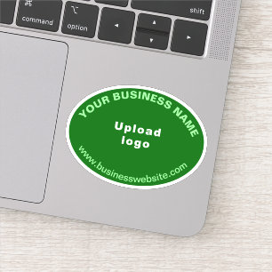 Sticker Site d'affaires sur bâton de vinyle vert ovale