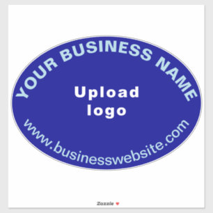 Sticker Site d'affaires sur Blue Large Oval Shape Vinyl
