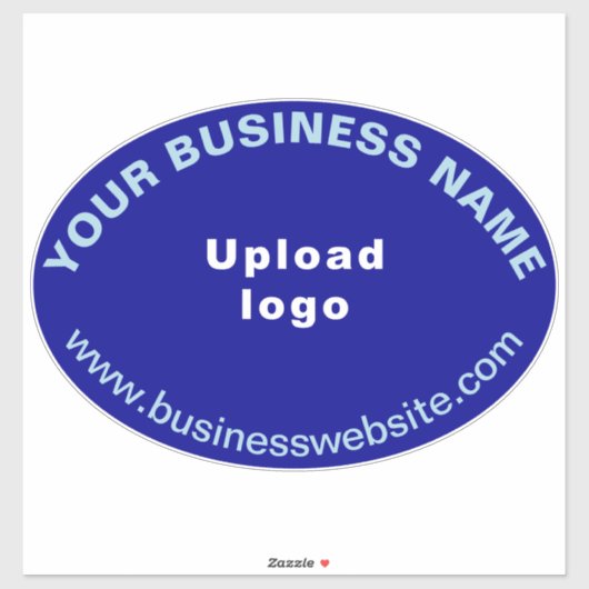 Sticker Site d'affaires sur Blue Large Oval Shape Vinyl (Feuille)