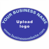 Sticker Site d'affaires sur Blue Large Oval Shape Vinyl (Devant)