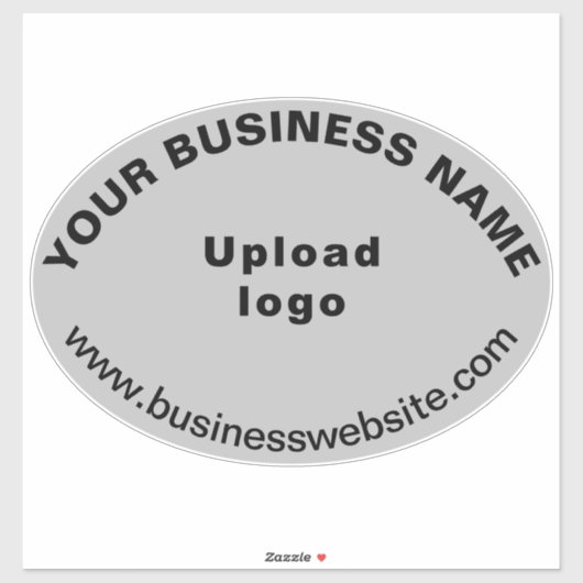 Sticker Site d'affaires sur Gris Grande Forme ovale Vinyl (Feuille)