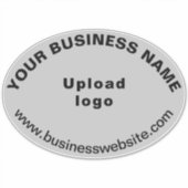 Sticker Site d'affaires sur Gris Grande Forme ovale Vinyl (Devant)