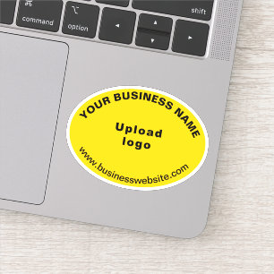 Sticker Site d'affaires sur la forme ovale jaune Vinyl
