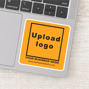 Sticker Site d'affaires sur Orange Color Carré Vinyl