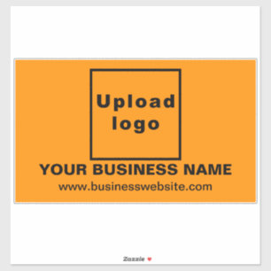 Sticker Site d'affaires sur Orange Grand Rectangle Vinyl