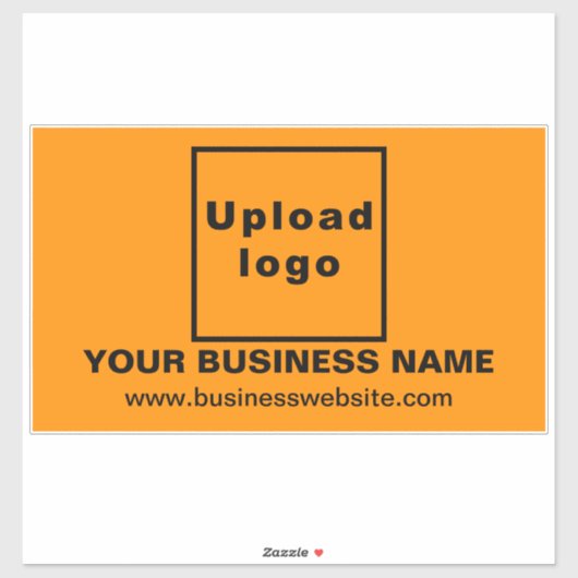 Sticker Site d'affaires sur Orange Grand Rectangle Vinyl (Feuille)