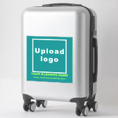 Sticker Site d'affaires sur Turquoise vert grand Carré Vin (Sur valise)