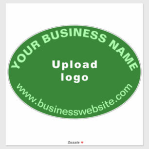 Sticker Site d'affaires sur Vert Grande Forme ovale Vinyl