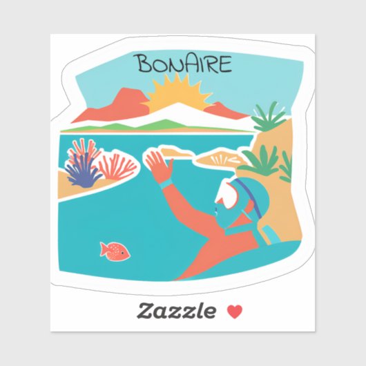 Sticker site de snorkeling à Bonaire (Feuille)