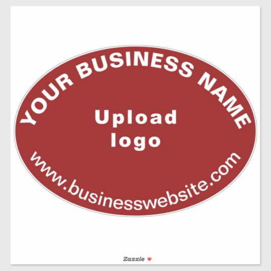 Sticker Site Web d'affaires sur Rouge Grande forme ovale V (Feuille)