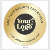 Sticker Site Web du logo commercial Faux Gold (Feuille)