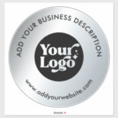 Sticker Site Web du logo de la marque Faux Silver (Feuille)