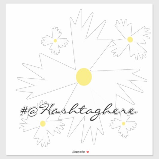 Sticker Site Web Nom de l'entreprise Daisy Script autocoll (Feuille)