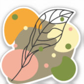 Sticker Sites abstraits intéressants avec feuilles (Recto)
