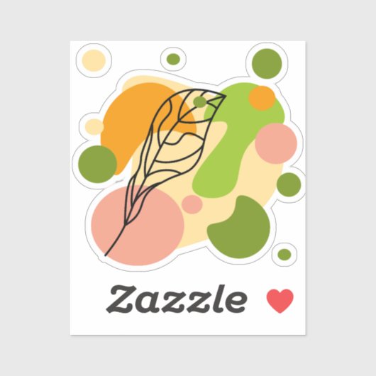 Sticker Sites abstraits intéressants avec feuilles (Feuille)
