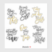 Sticker Six Citations Motivationnelles De Mise À Jour Élég (Feuille)