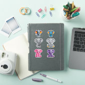Sticker Six Cute Baby Elephants (Couverture iPad)