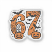 Sticker Six sept mèmes Halloween 67 Mason Éffrayant (Devant)