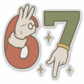 Sticker Six Seven 67 6 7 Christmas Santa Elf Meme (Devant)