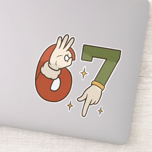 Sticker Six Seven 67 6 7 Christmas Santa Elf Meme (Détail)