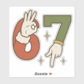 Sticker Six Seven 67 6 7 Christmas Santa Elf Meme (Feuille)