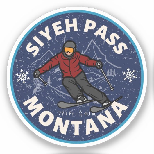 Sticker siyeh pass montana pistes de ski (Recto)