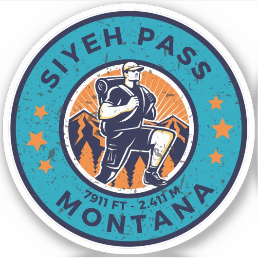 Sticker Siyeh passe montana randonnées sentiers (Devant)