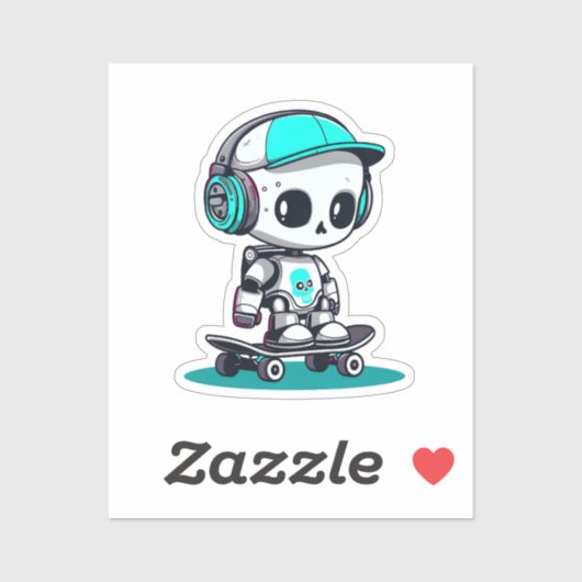 Sticker Skate SkullBot (Feuille)