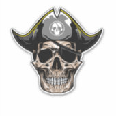 Sticker Skateboard fun Jolly roger Crâne (Devant)