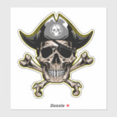 Sticker Skateboard fun Jolly roger Skull Cross Bones (Feuille)