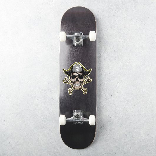 Sticker Skateboard fun Jolly roger Skull Cross Bones (Skateboard)