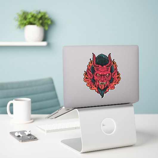 Sticker Skateboard Red Devil (Ordinateur portable sur le bureau)