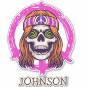 Sticker Skateboard SKULL HIPPY (Devant)