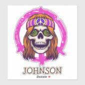 Sticker Skateboard SKULL HIPPY (Feuille)
