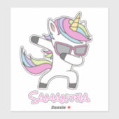 Sticker Skateboard Unicorn Cool Rainbow (Feuille)