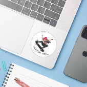 Sticker Skater Girl Skateboard (Ordinateur portable avec iPhone)
