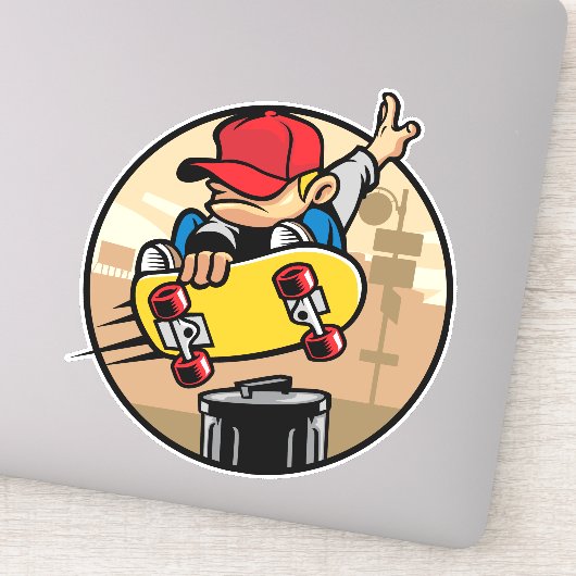 Sticker Skateur Enfant  (Détail)