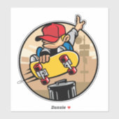 Sticker Skateur Enfant  (Feuille)