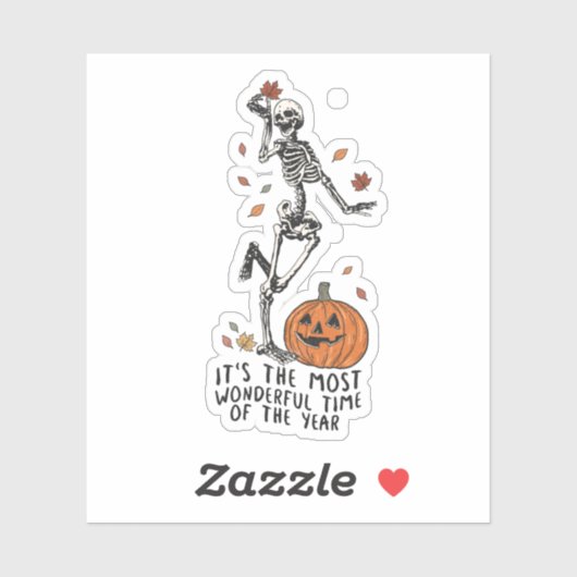 Sticker Skeleton amusant (Feuille)