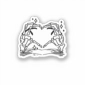 Sticker Skeleton Coeur main drôle Design (Recto)