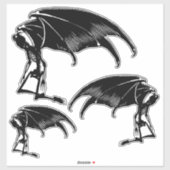 Sticker Skeleton Demon Fallen Angel Horror Goth art  (Feuille)
