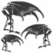Sticker Skeleton Demon Fallen Angel Horror Goth art  (Devant)