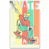 Sticker Skeleton Dude Skateboard Sport (Devant)
