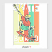 Sticker Skeleton Dude Skateboard Sport (Feuille)