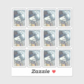 Sticker SKELETON éffrayante MORTE DE L'HOMME FUMANT FEU DA (Feuille)