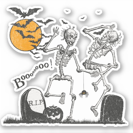 Sticker Skeleton Halloween (Devant)