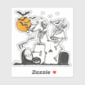 Sticker Skeleton Halloween (Feuille)