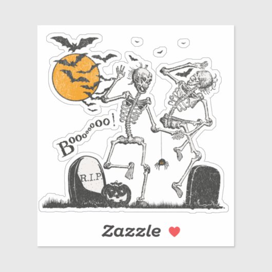 Sticker Skeleton Halloween (Feuille)