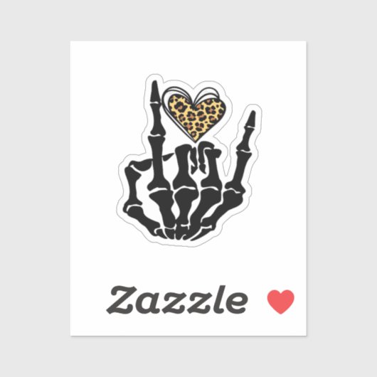 Sticker Skeleton Heart Hands Classic (Feuille)