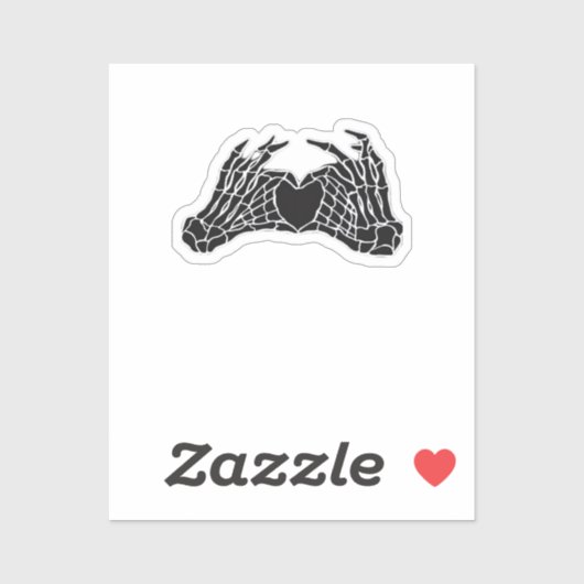 Sticker Skeleton Heart Hands - Classique (Feuille)